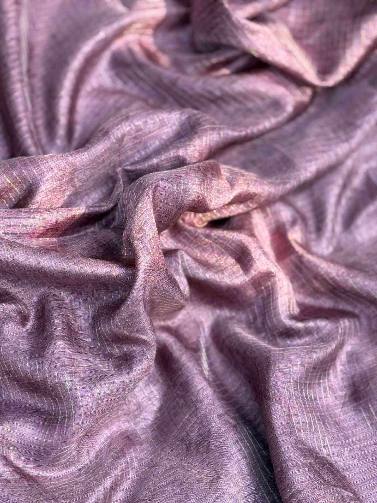 Wine Tussar Chex Floral Saree