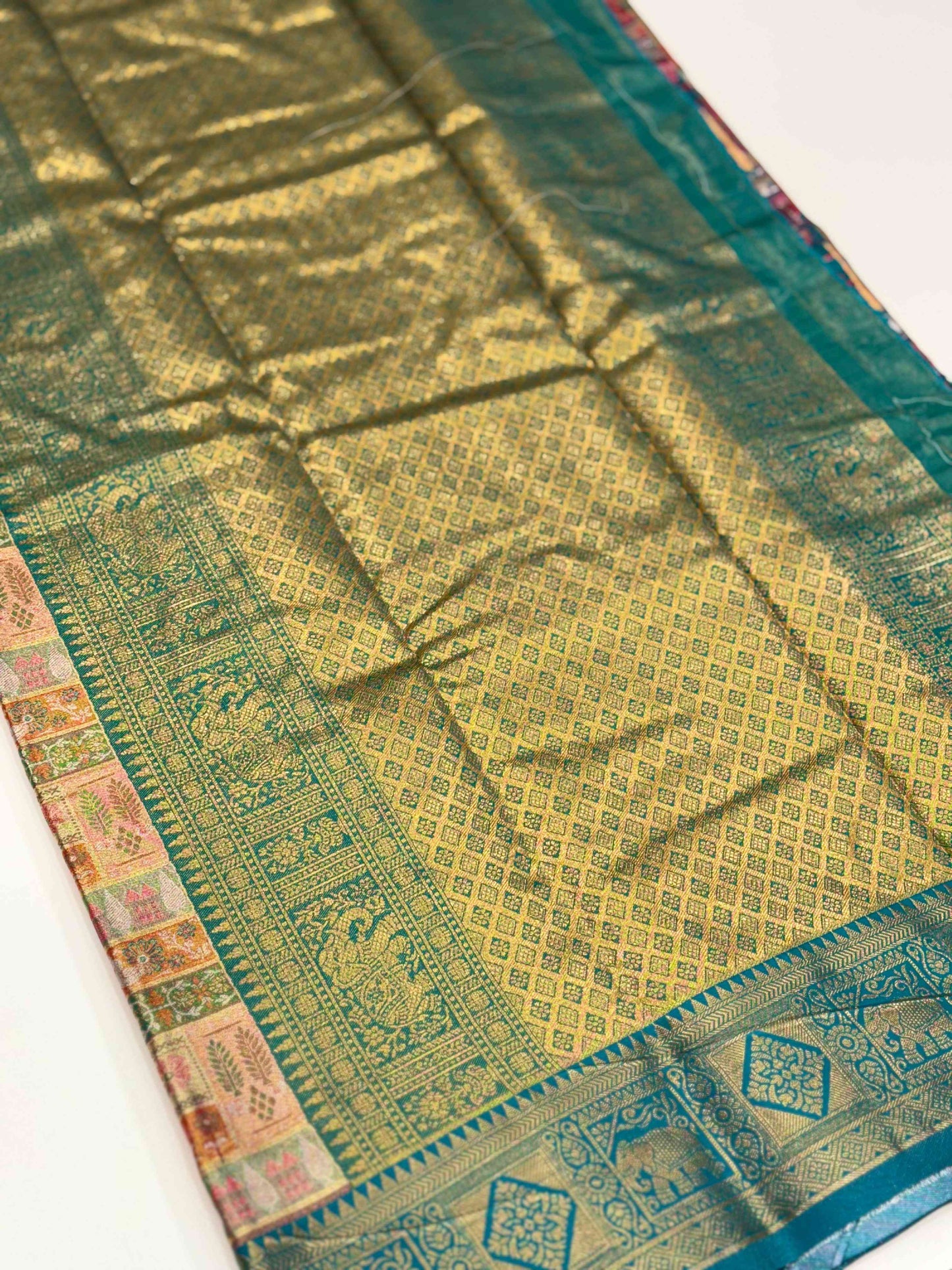 Dharmavaram Silk Patchwork Saree by My Store