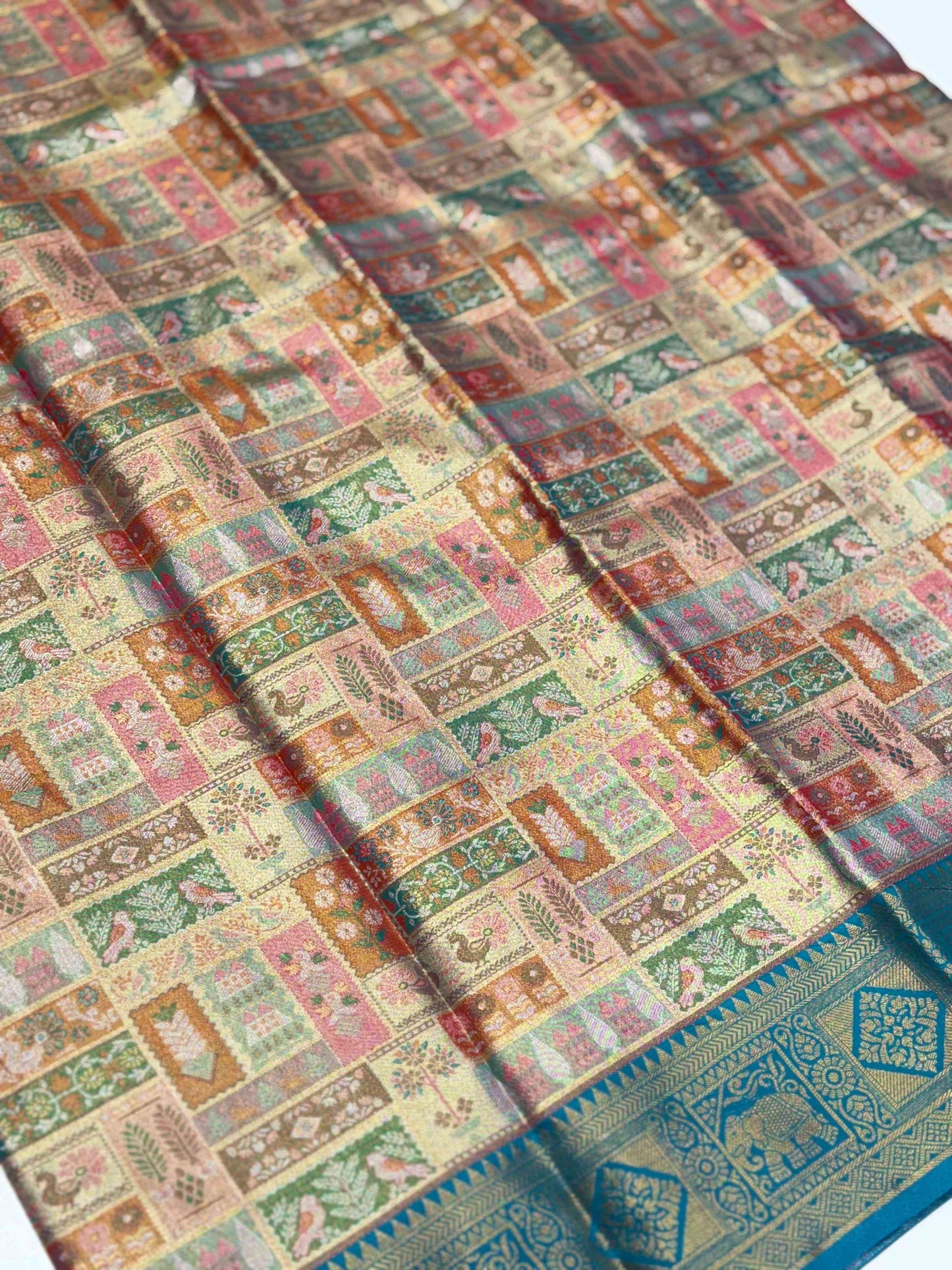 Dharmavaram Silk Patchwork Saree by My Store
