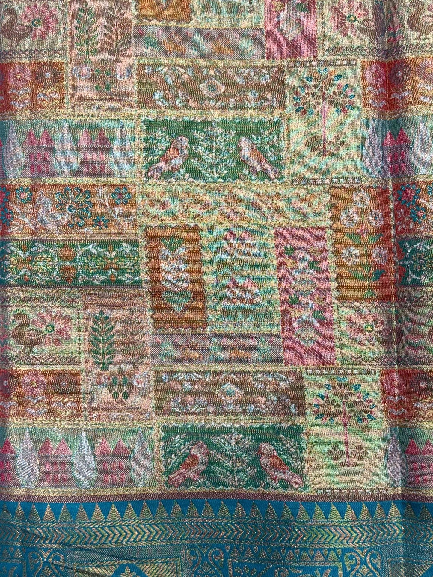 Dharmavaram Silk Patchwork Saree by My Store