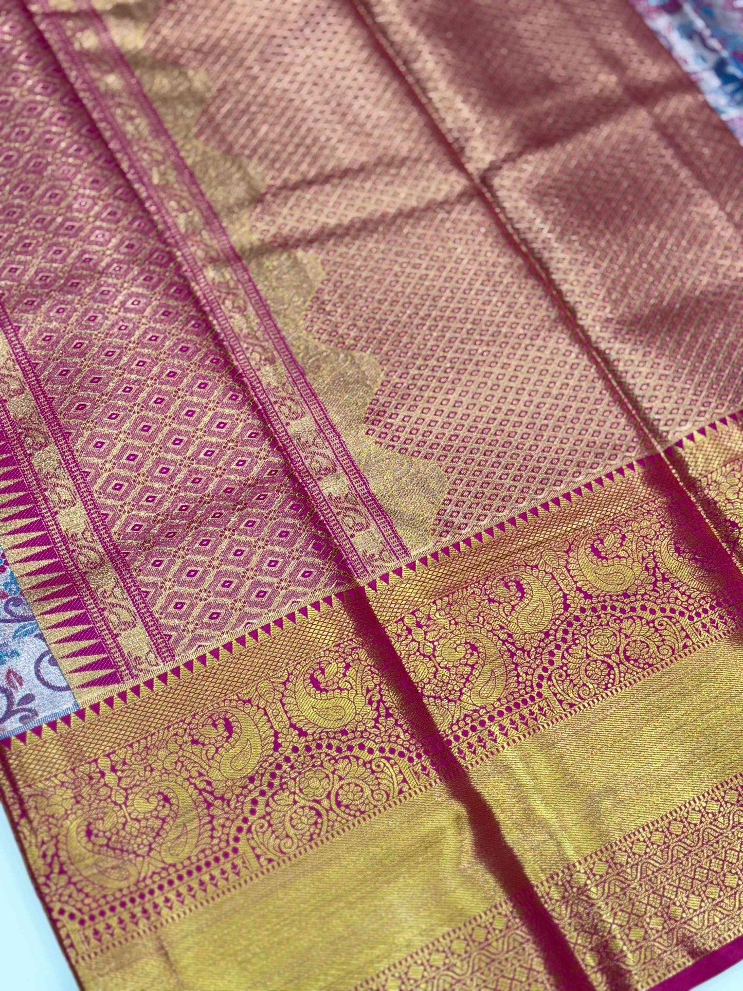 Radiance Dharmavaram Silk Floral Saree by My Store