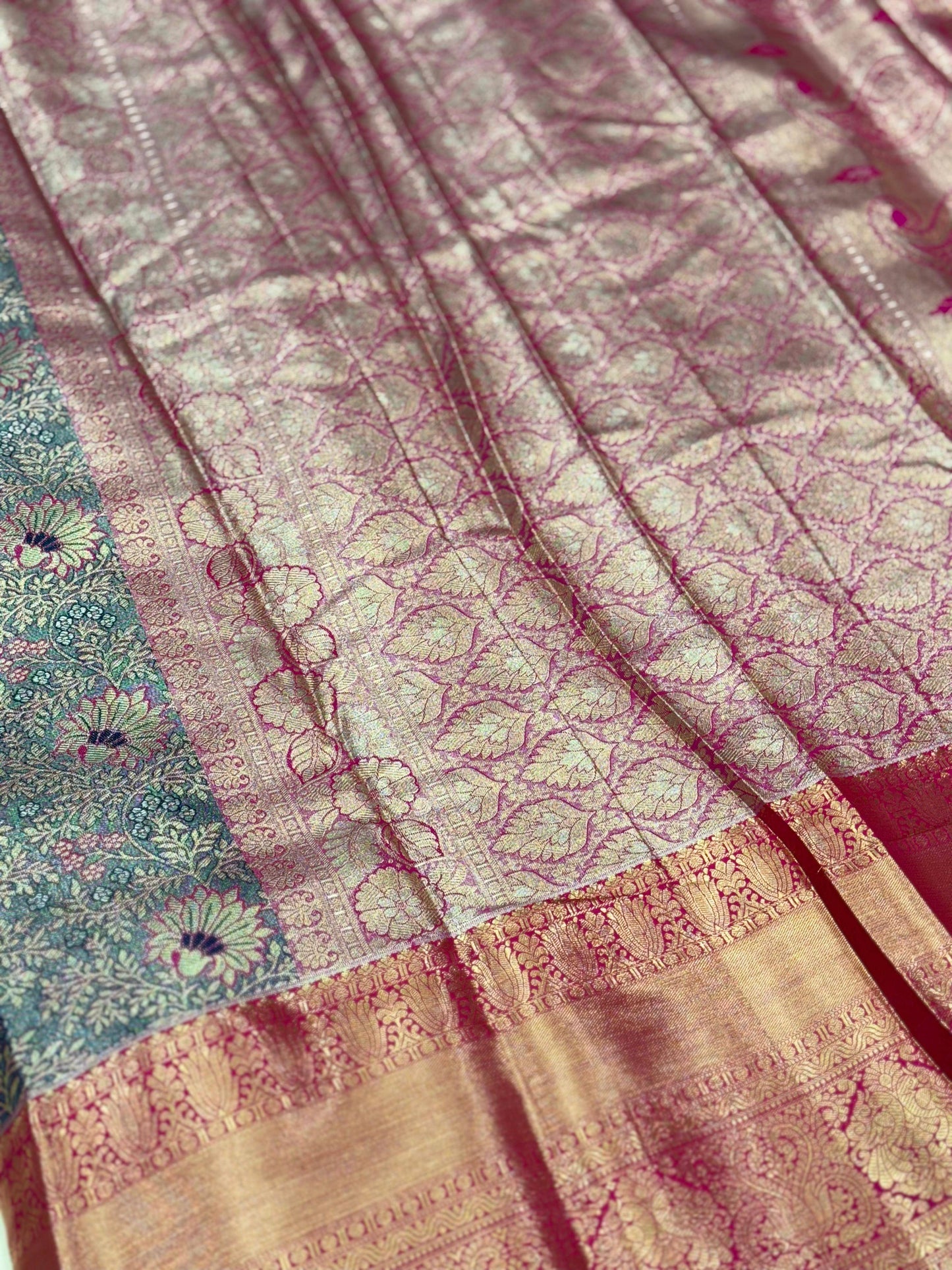 Rich Green Dharmavaram Silk Saree by My Store