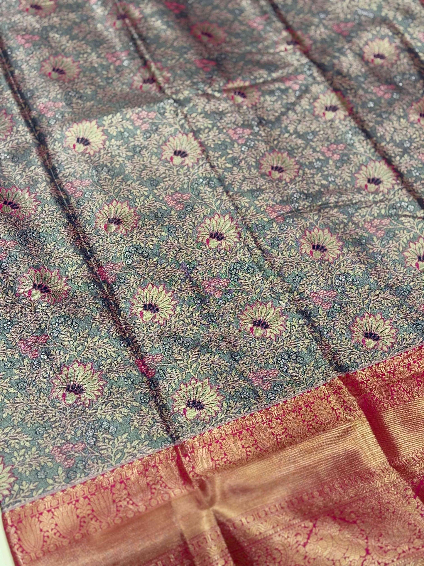 Rich Green Dharmavaram Silk Saree by My Store
