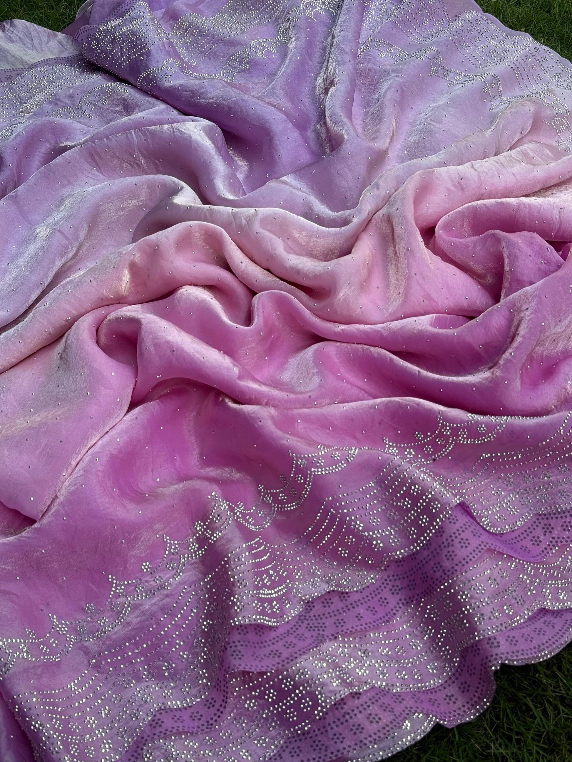 Pink Jimmy Choo Swarovski Saree by My Store