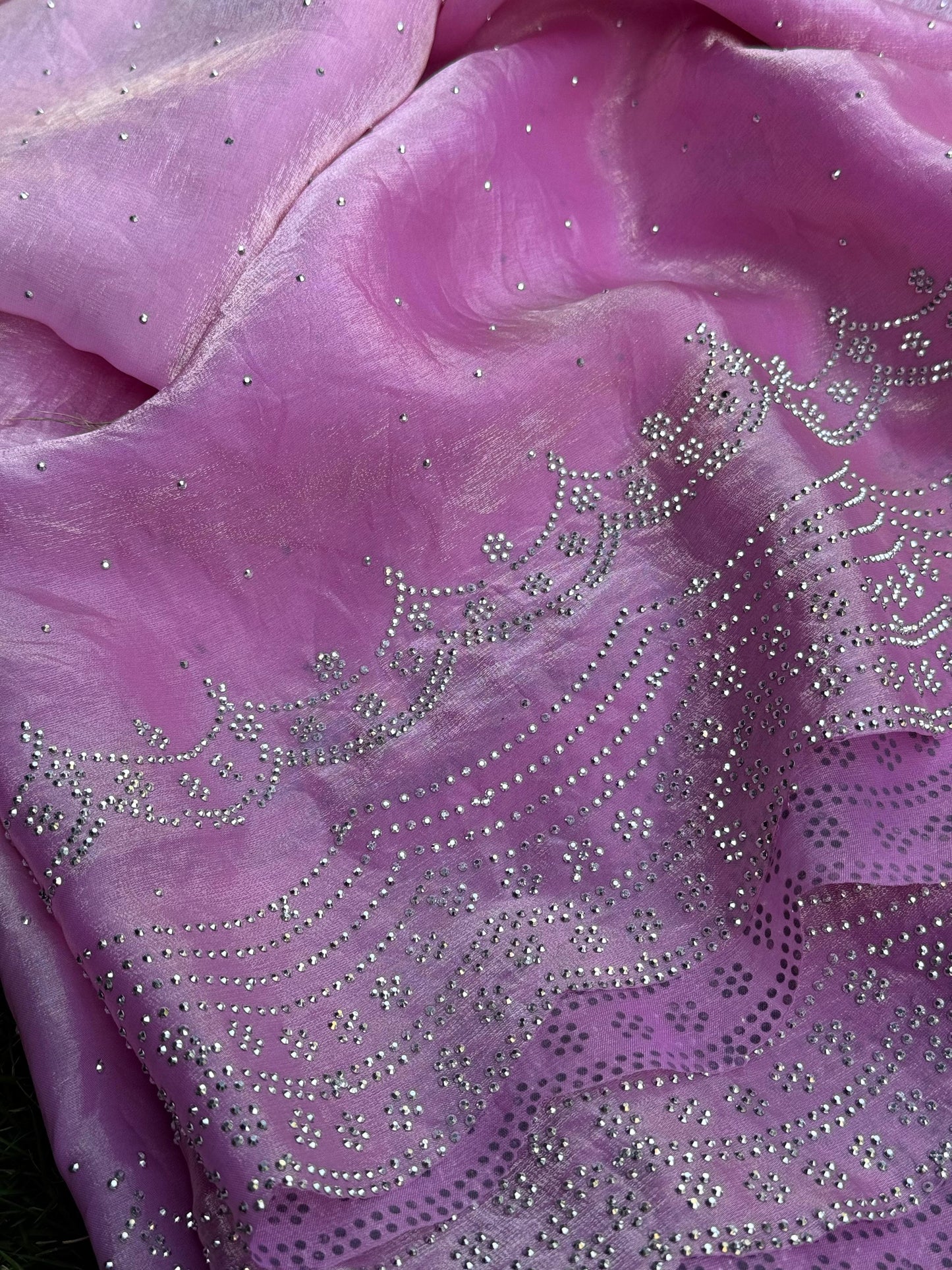 Pink Jimmy Choo Swarovski Saree by My Store