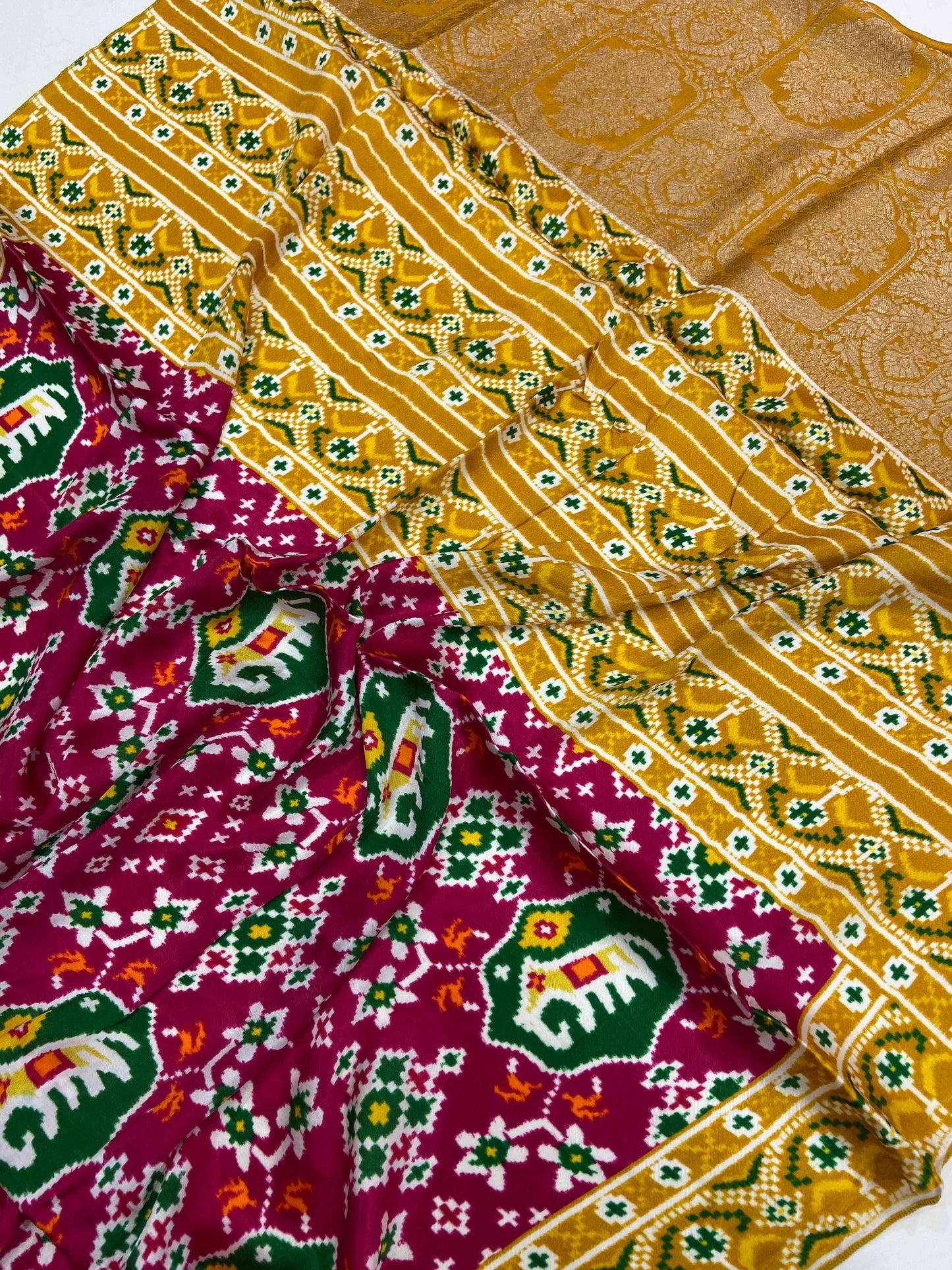 Pure Viscos Gaji Satin Silk Saree by My Store