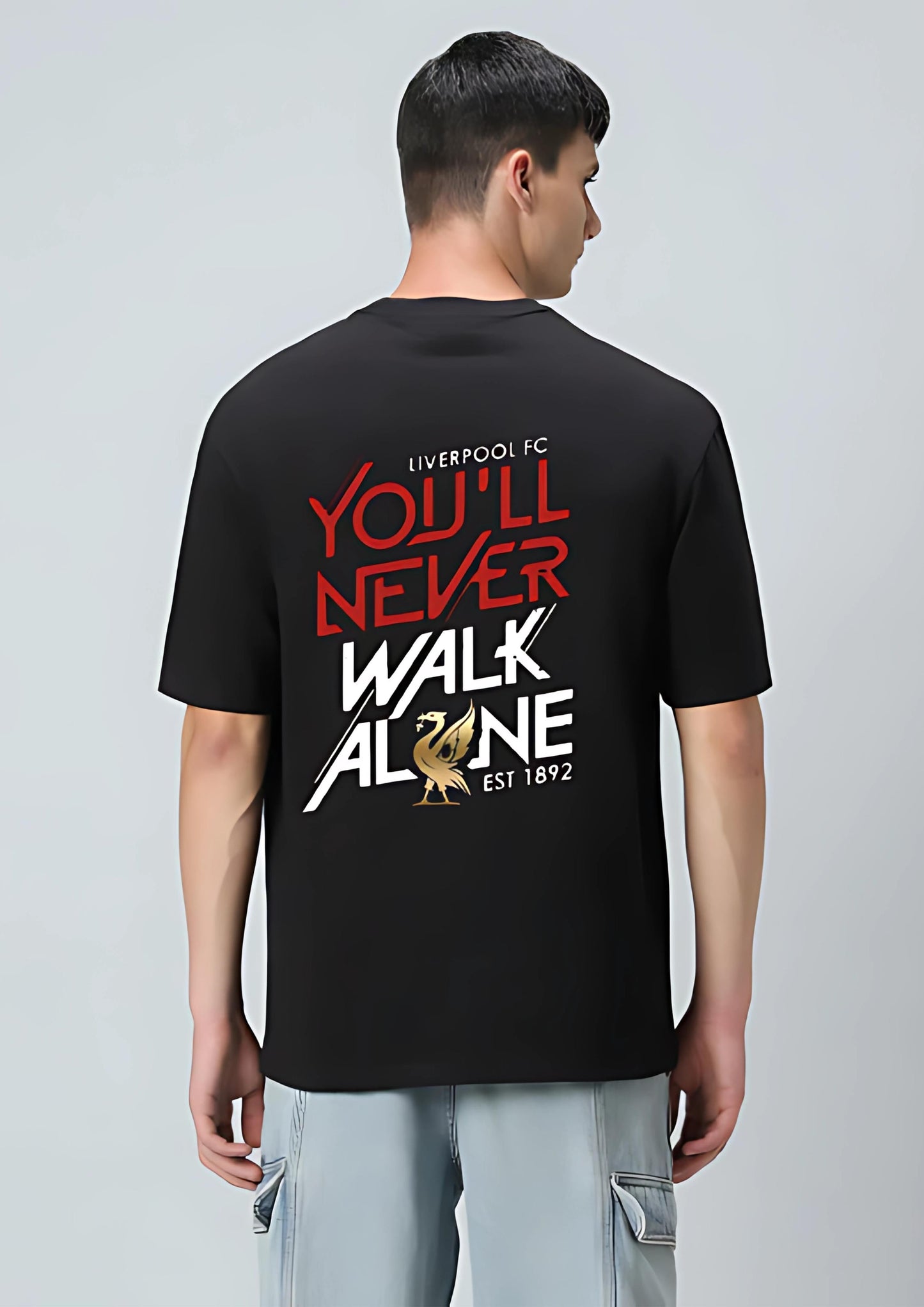 LIVERPOOL FC Black OVERSIZED T-SHIRT