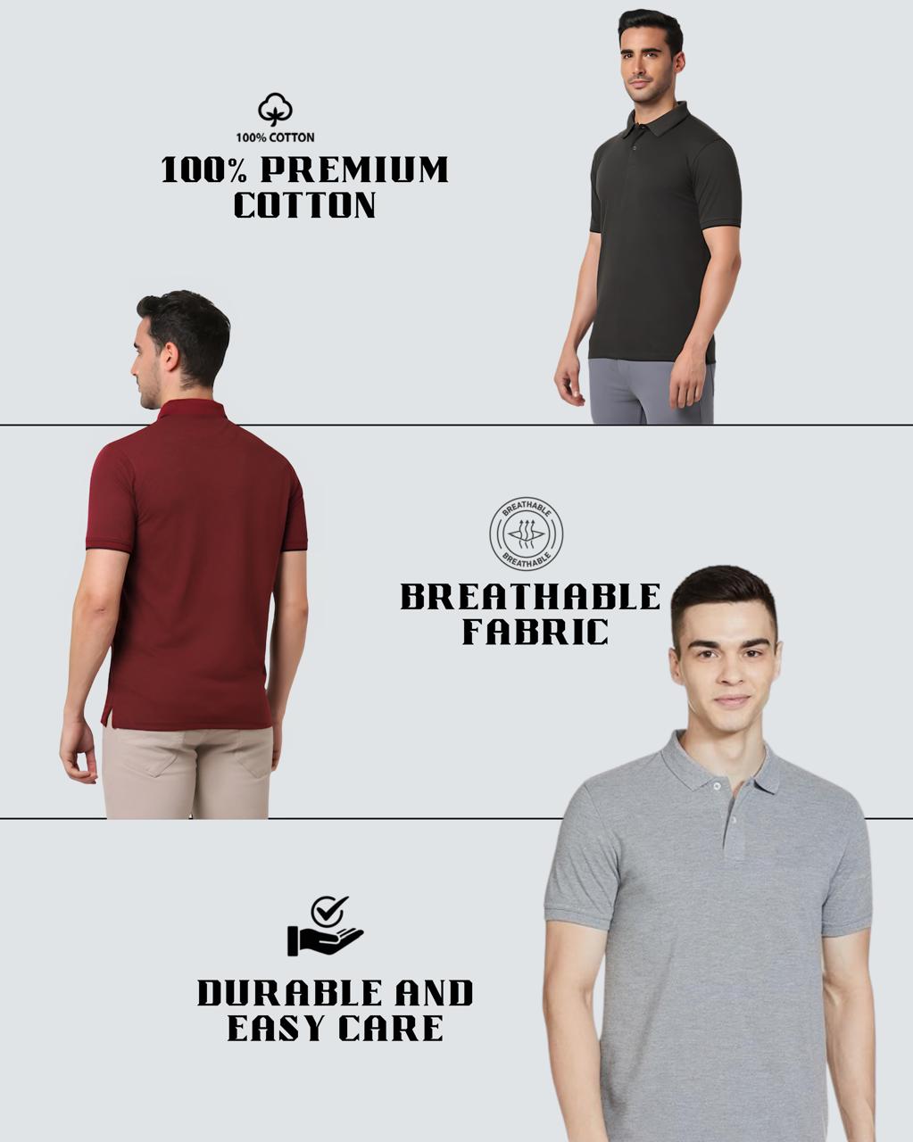 Heganwalk Men’s Polo T-Shirt ( Grey )