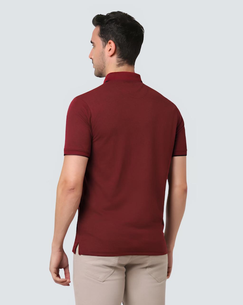 Heganwalk Men’s Polo T-Shirt – Pack of 2 ( Maroon, Black )