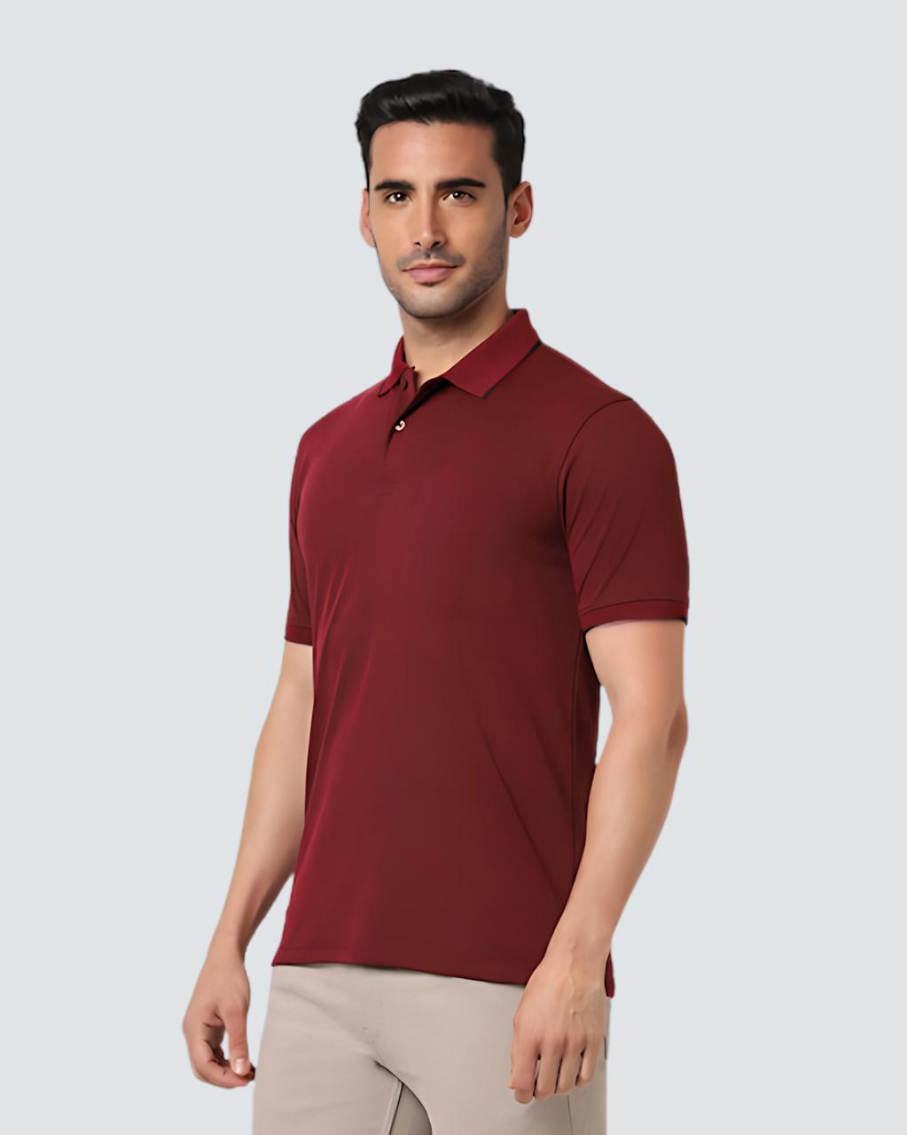 Heganwalk Men’s Polo T-Shirt ( Maroon )