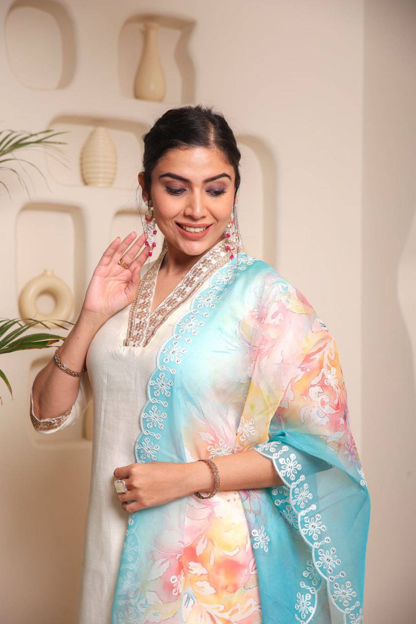 Festival Wear Chanderi Cotton Kurta Set