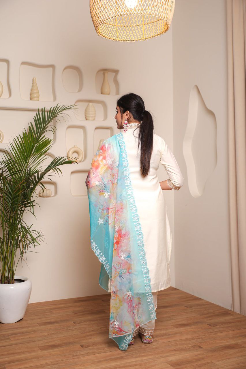 Festival Wear Chanderi Cotton Kurta Set