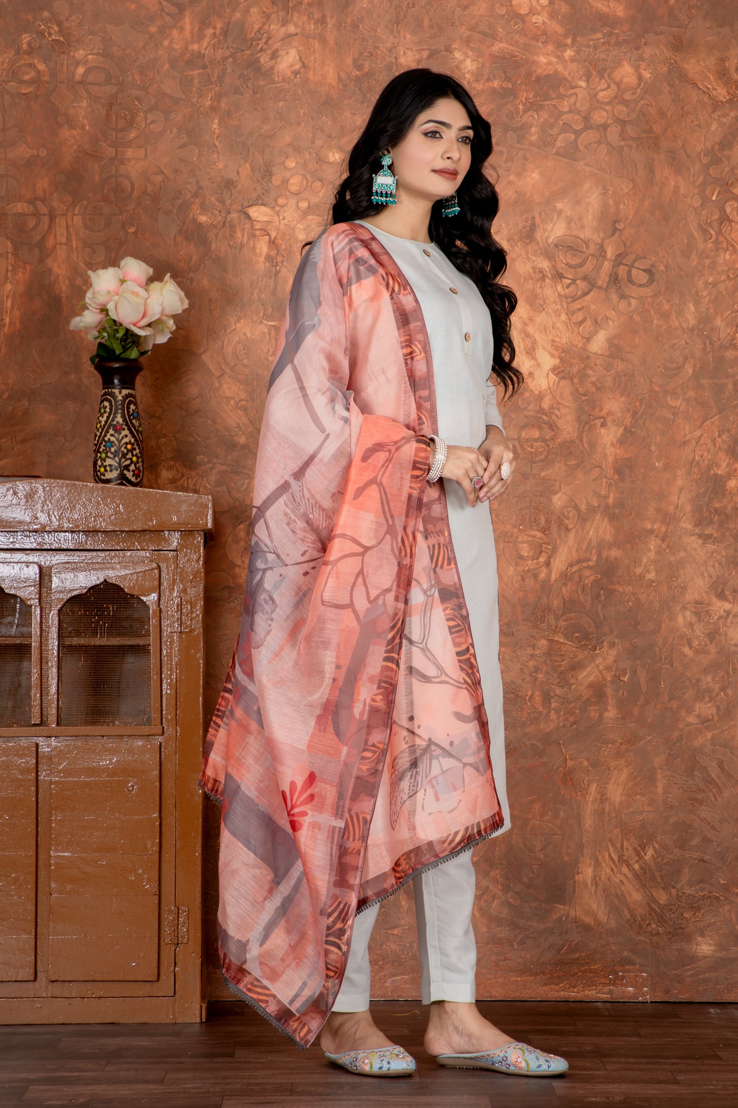Casual Wear Cotton White Kurta Set