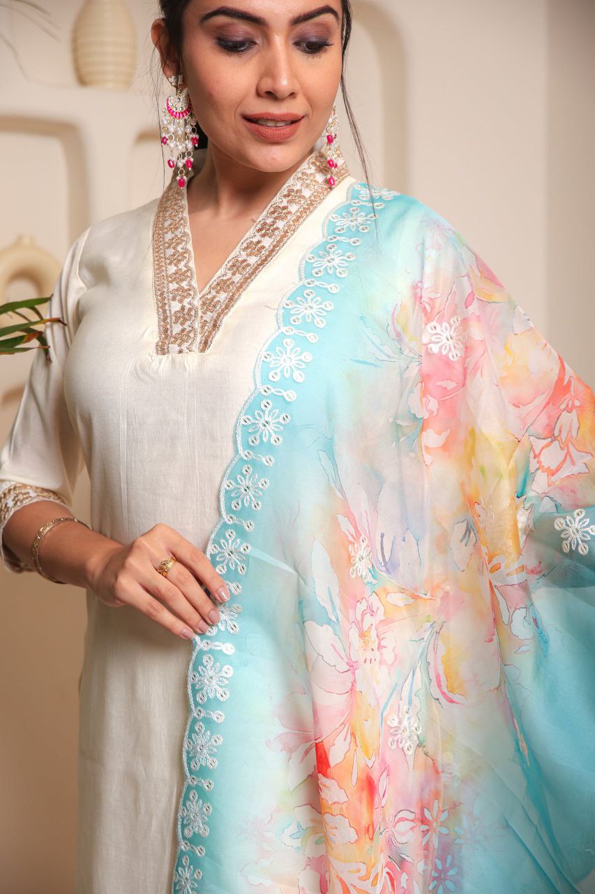 Festival Wear Chanderi Cotton Kurta Set