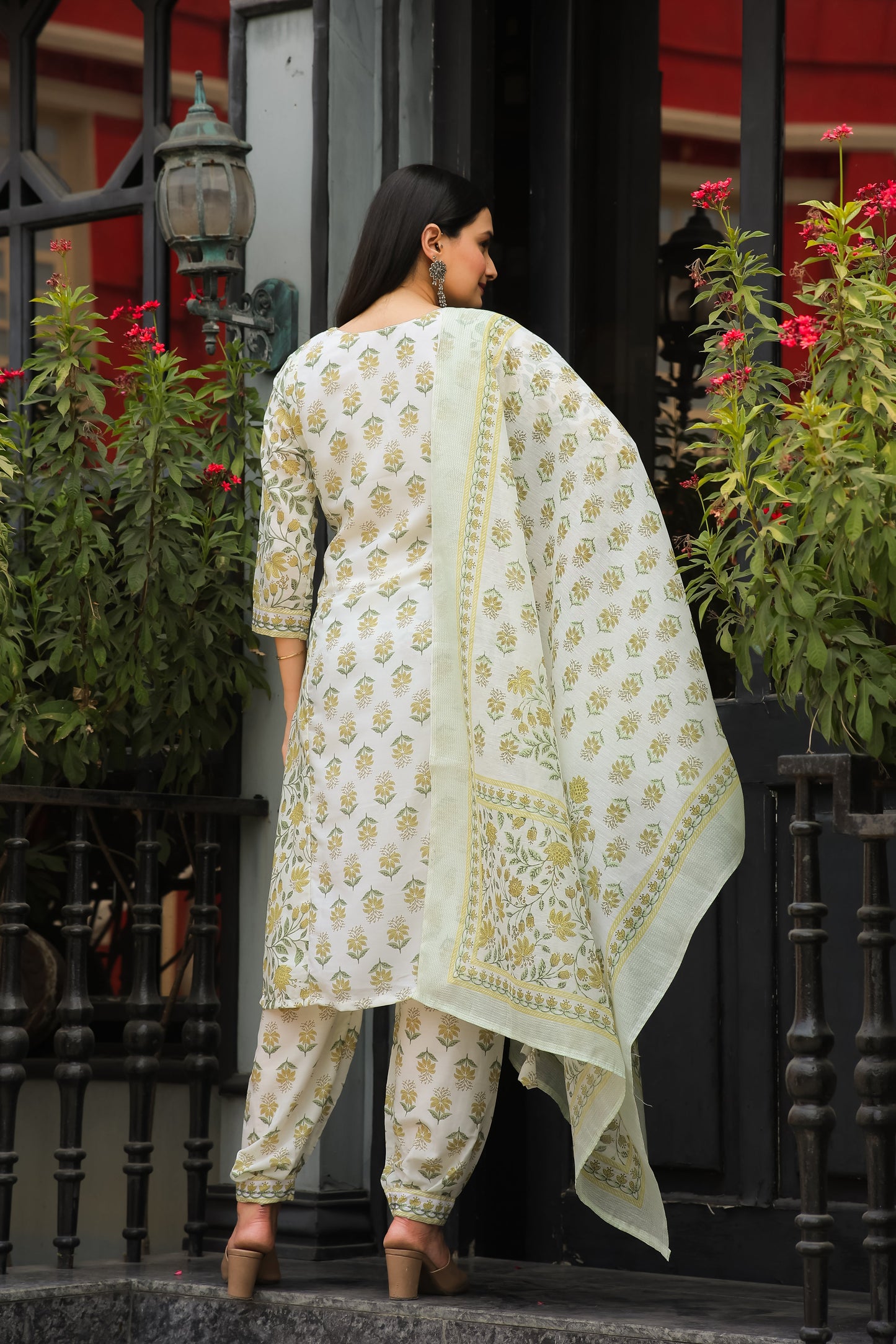 Casual Wear Printed Cotton Kurta Set
