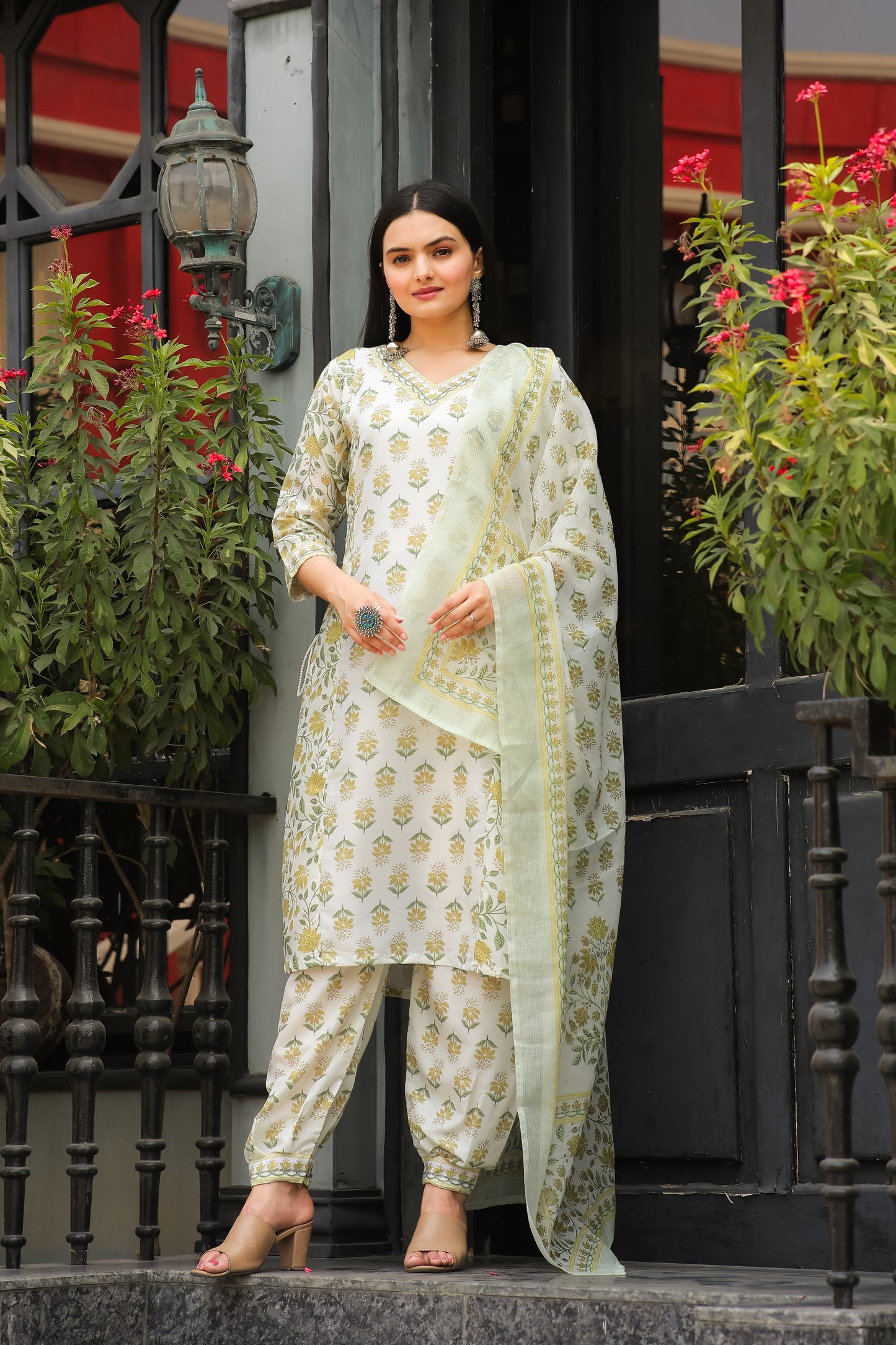 Casual Wear Printed Cotton Kurta Set