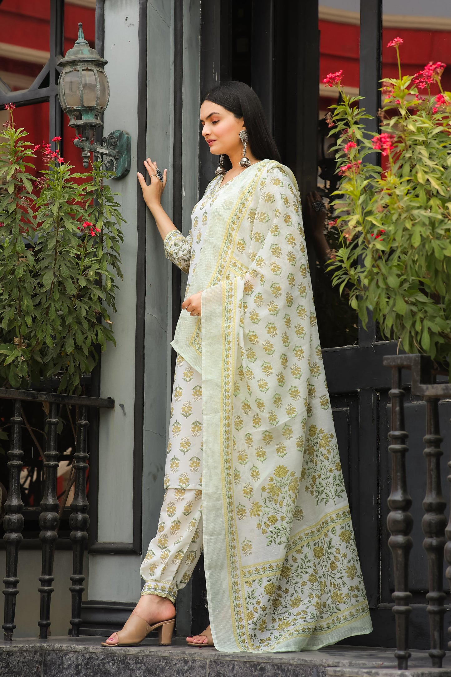Casual Wear Printed Cotton Kurta Set