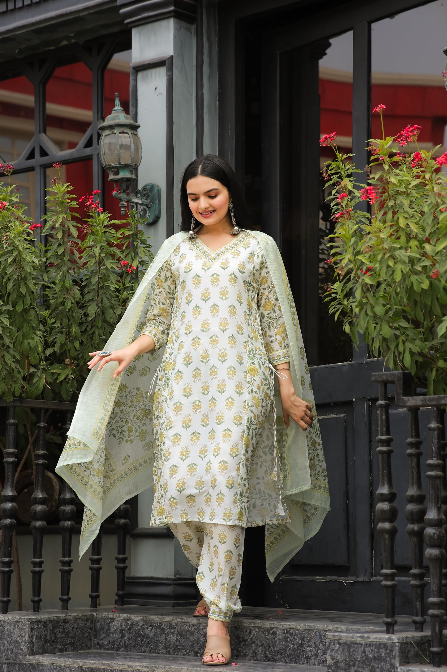 Casual Wear Printed Cotton Kurta Set