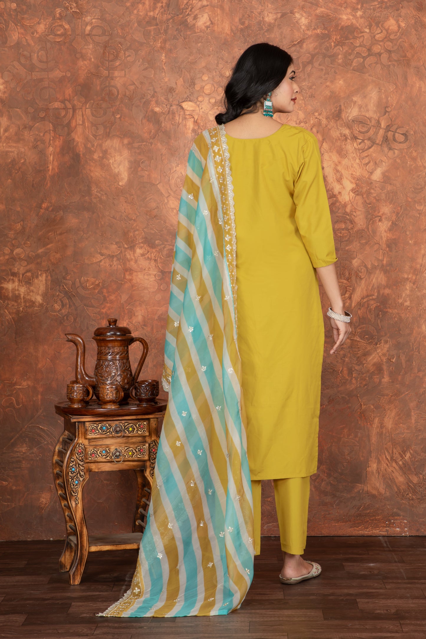 Festival Wear Silk Yellow Kurta Set