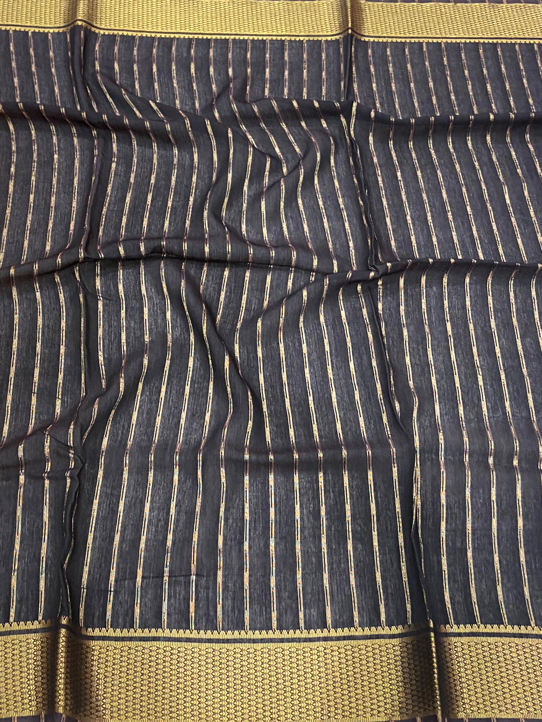Sunshine Yellow Zari Pallu Cotton Viscose Saree by My Store