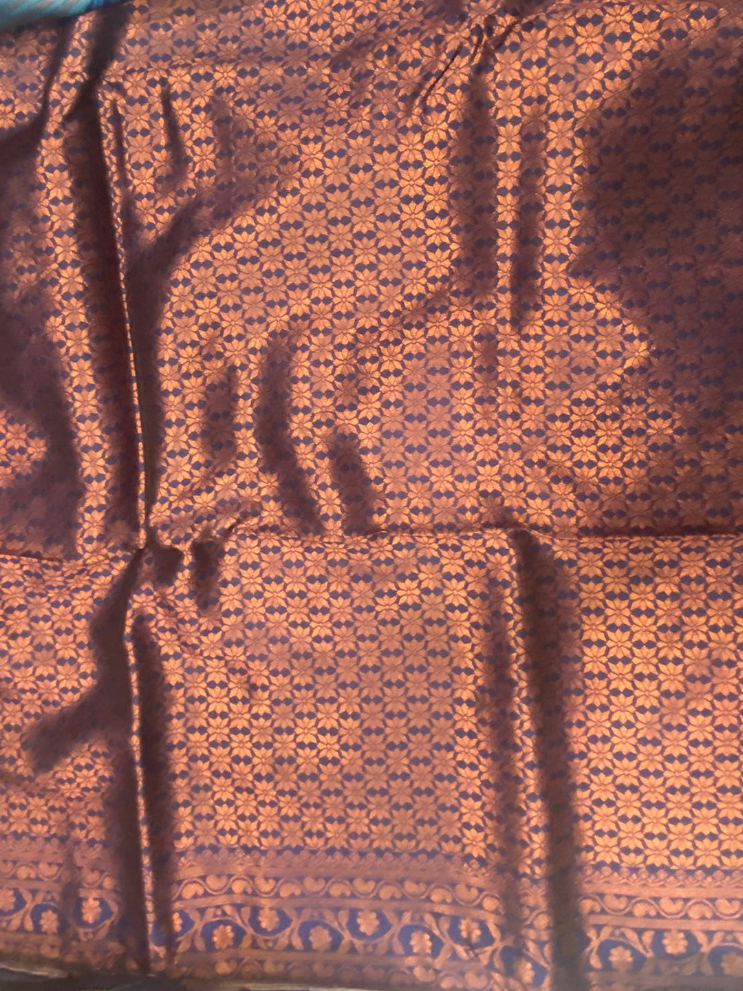 Royal Blue Tussar Silk Zari Weaving Ikkat Saree by My Store