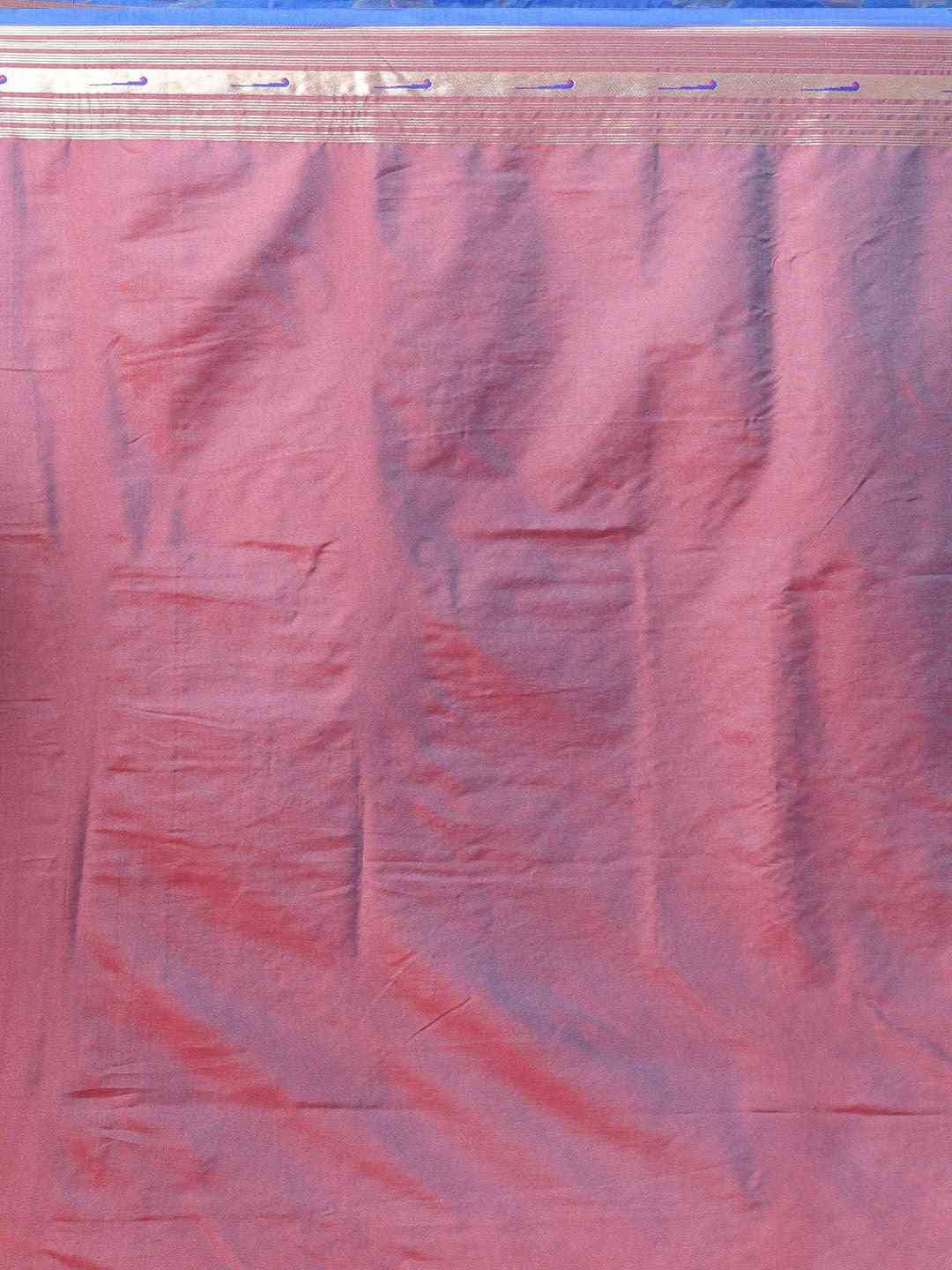 Silk Blend Woven Zari Work Paithani Saree In Blue Colour by My Store