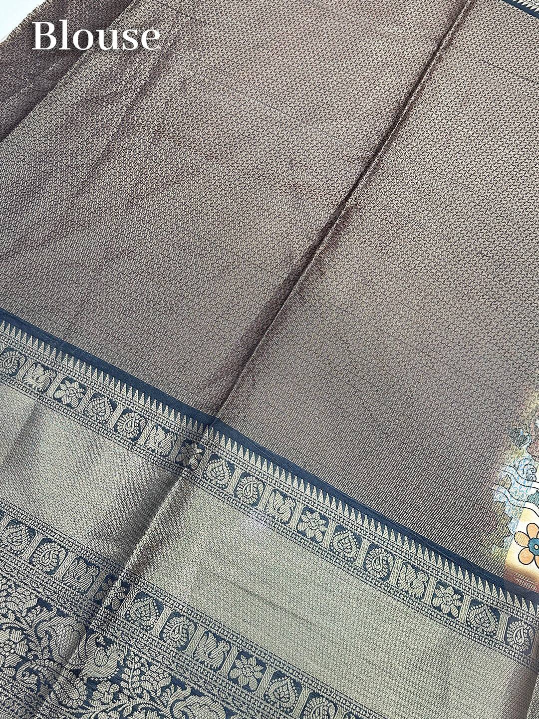Heritage Bloom Kalamkari Silk Saree