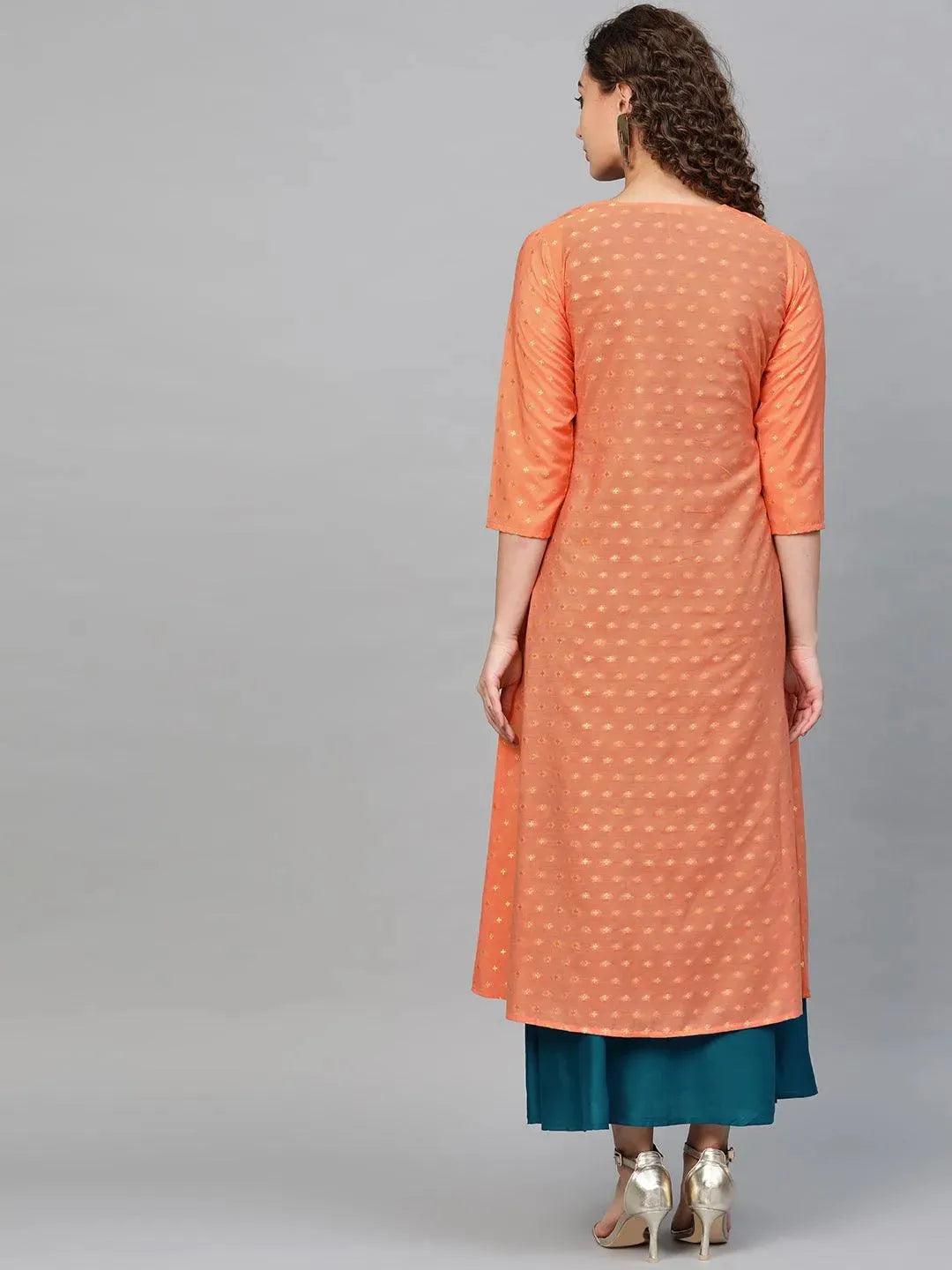 Blue Solid Rayon Dress With Jacket by My Store