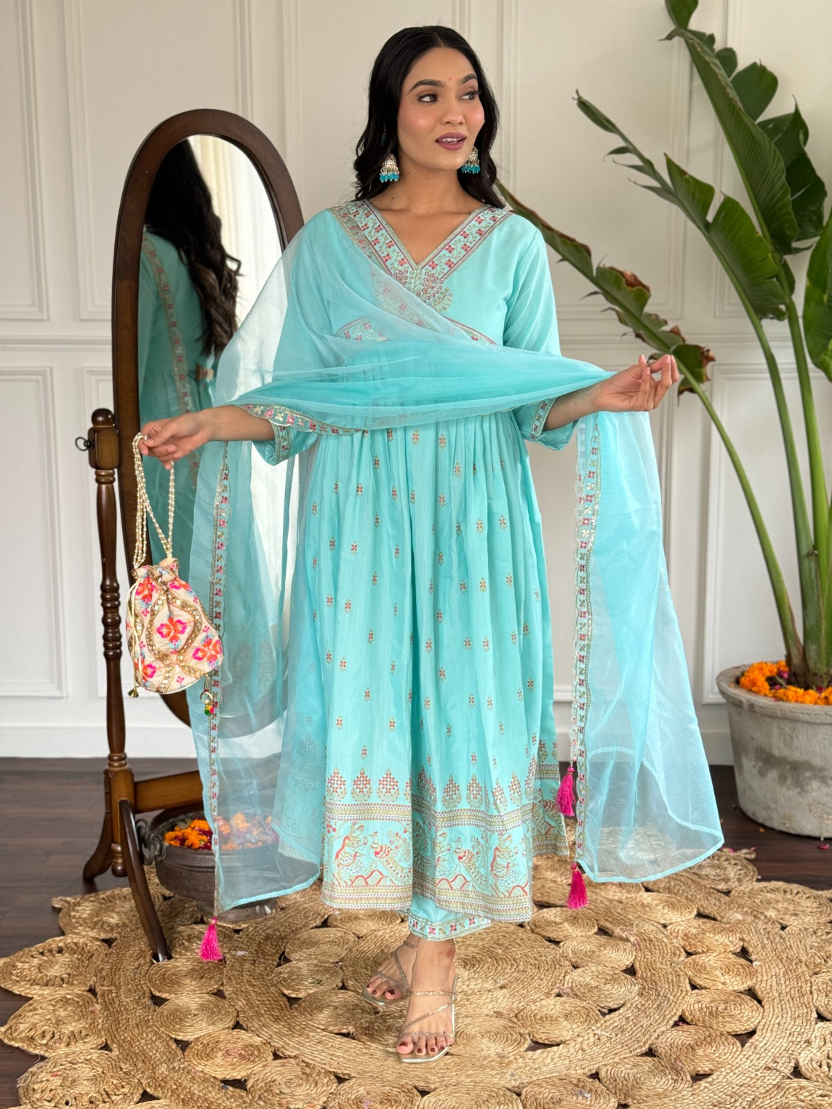 Ocean Mist Ethnic Kurta Set