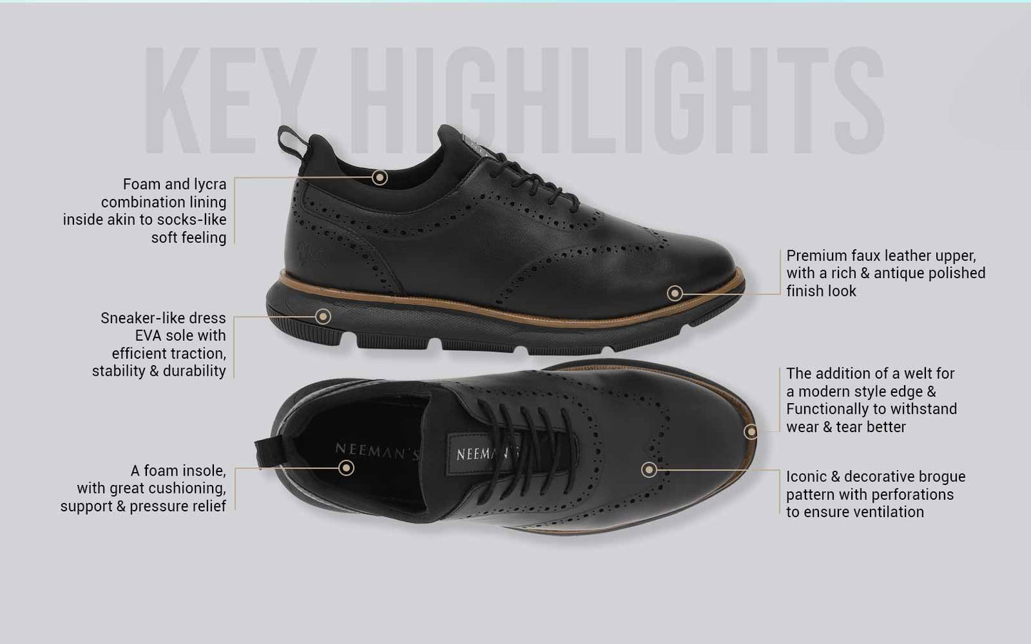Crossover Brogues – Black | Modern Brogue Shoes for Men with Classic Detailing