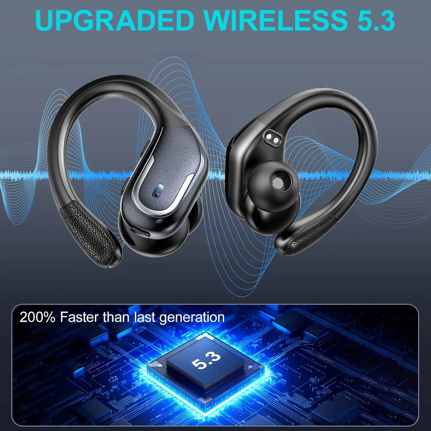 2025 New Arrival NO Noise Canceling Sports Wireless Earphones Gaming Waterproof Sports Hanging Ear Earbud Wireless TWS Headphone - My Store