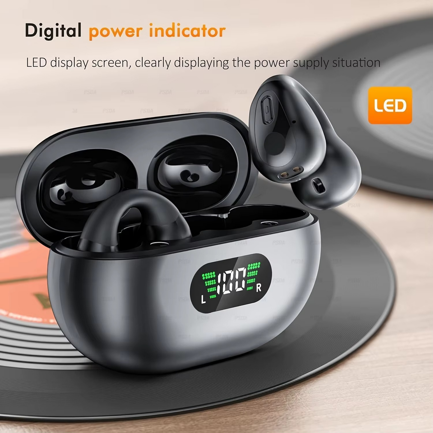 Wireless Headphones Comfortable Ear Clip Open Wireless Headphones Sports Headphones with Built-in ENC Microphone 36-hour HIFI