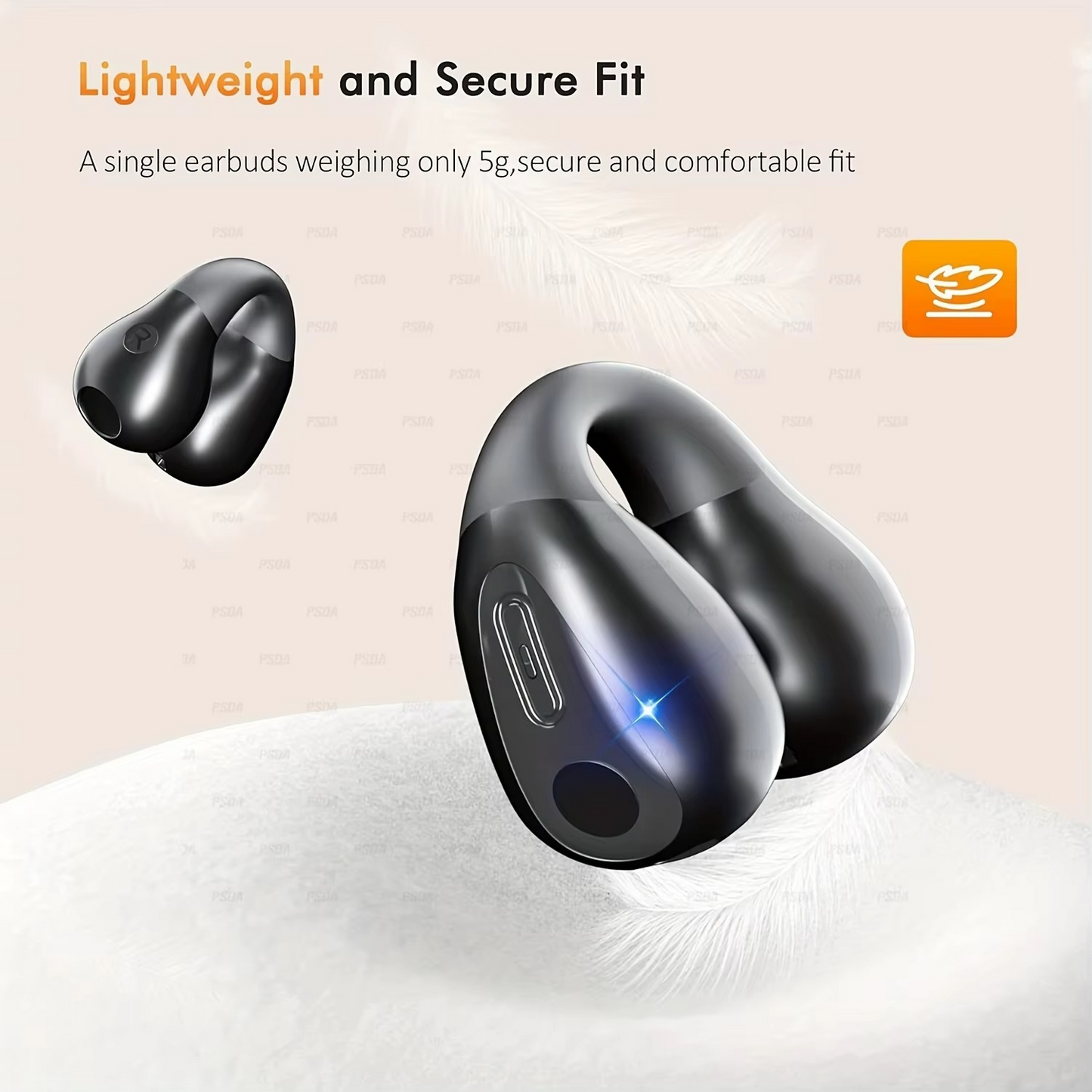 Wireless Headphones Comfortable Ear Clip Open Wireless Headphones Sports Headphones with Built-in ENC Microphone 36-hour HIFI