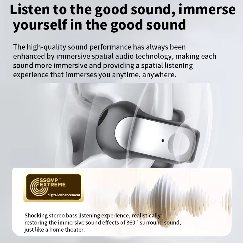 Open-Ear YX31 OWS Wireless Earbuds LED Battery Sports Earphones Ultra-Low Gaming Latency Shocking Stereo Bass Listening Over Ear