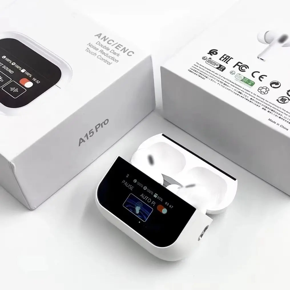Earbuds A15 Pro Active Noise Cancelling Earbuds Personalized Audio Wireless Earphones with Convenient Lanyard and Type-C Charging Cable - My Store