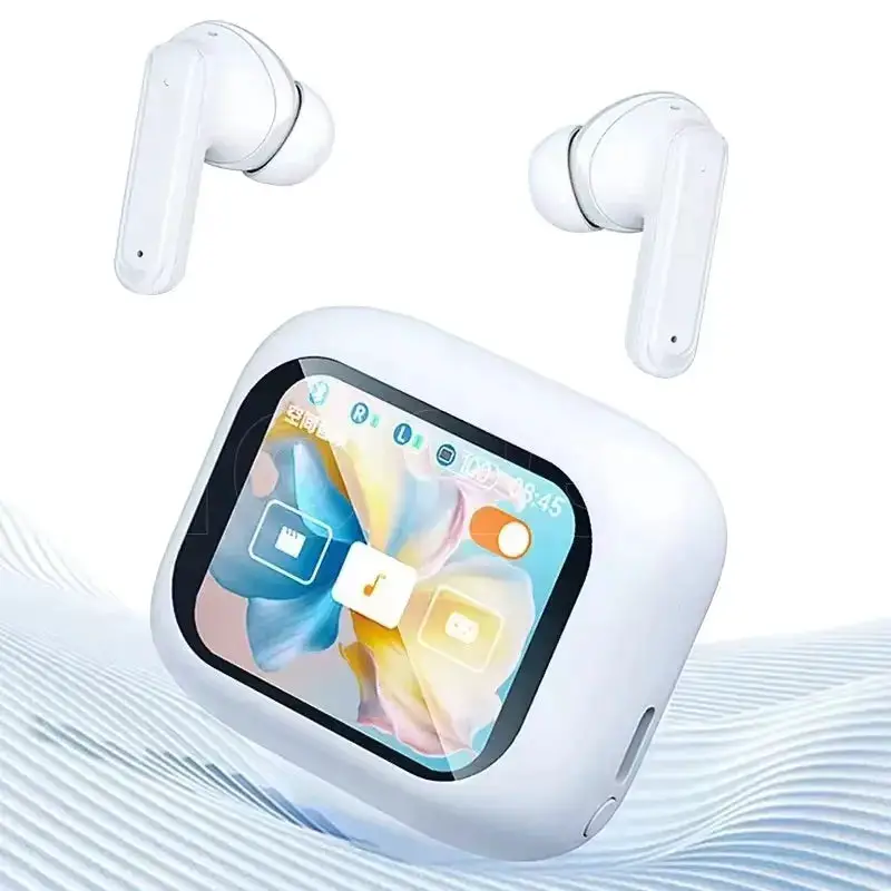 Earbuds V10 LCD Full Color Touch Screen Earbuds TWS ANC+ENC Noise Canceling Wireless Earphones with Voice Assistant Function - My Store