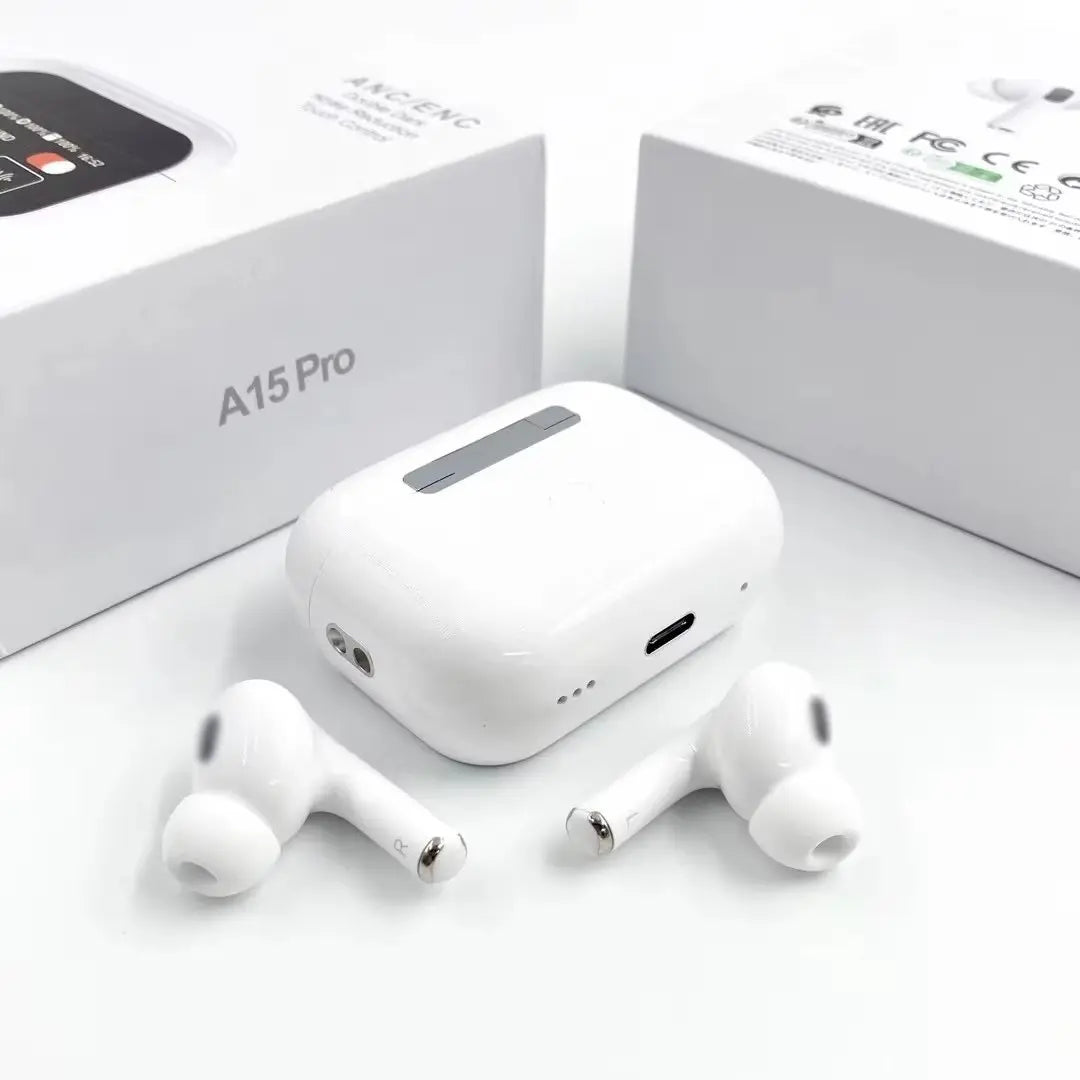 Earbuds A15 Pro Active Noise Cancelling Earbuds Personalized Audio Wireless Earphones with Convenient Lanyard and Type-C Charging Cable - My Store