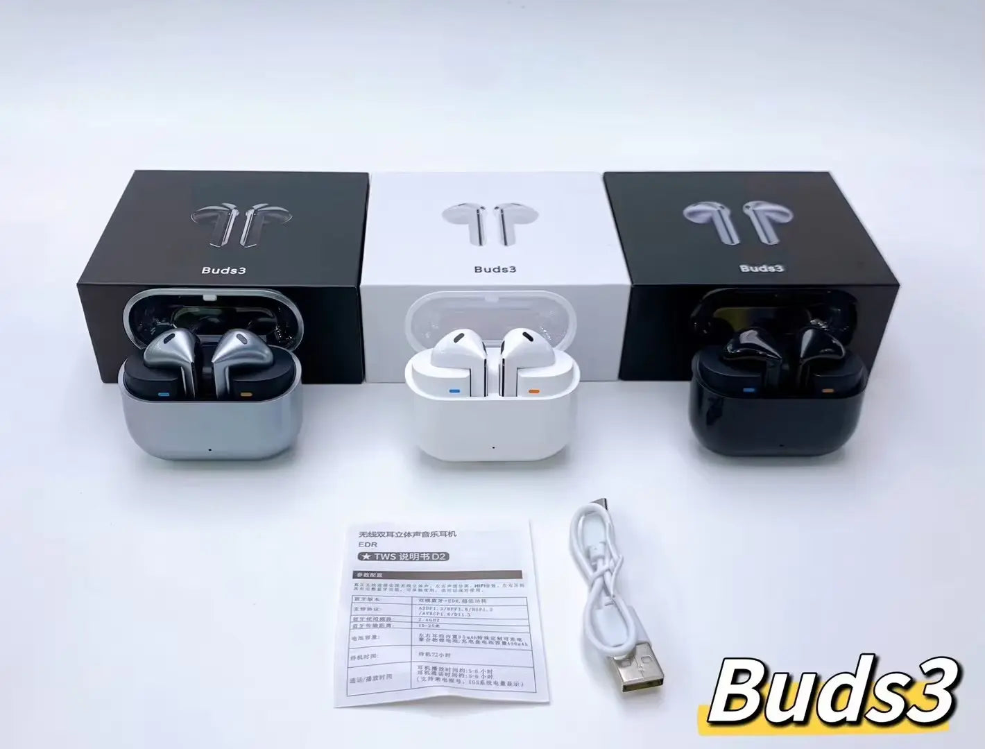 Earbuds Buds3 Active Noise Cancelling Wireless Earphones Semi-in-ear Earbuds with Unidirectional Speaker and Ultra-High Quality Sound - My Store