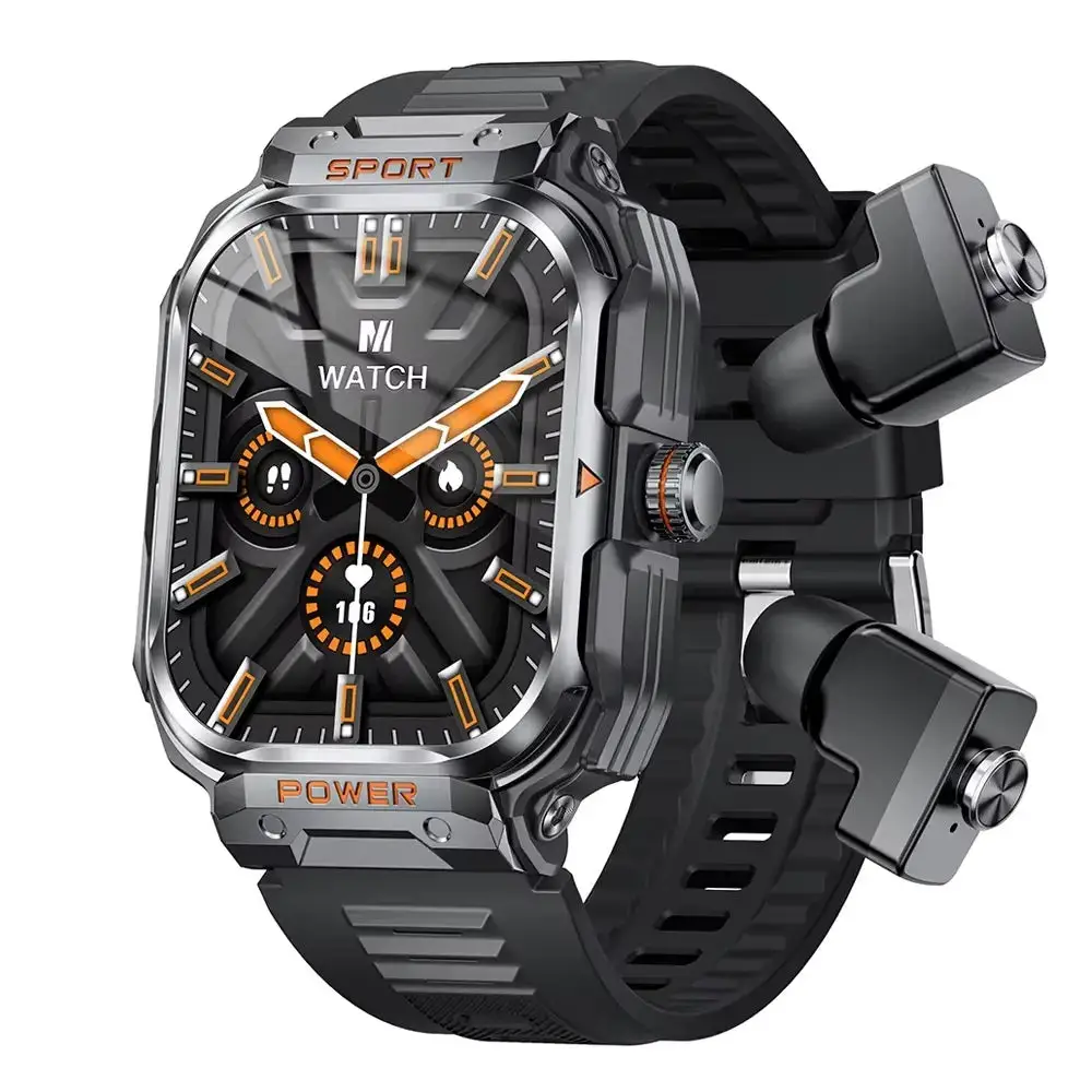 Earbuds 2025 New GT55 TWS BT Earphone 2.1Inch Touch Screen Sport NFC Health Smart Watch With Earbuds Outdoor Relojes Smartwatch for Men - My Store