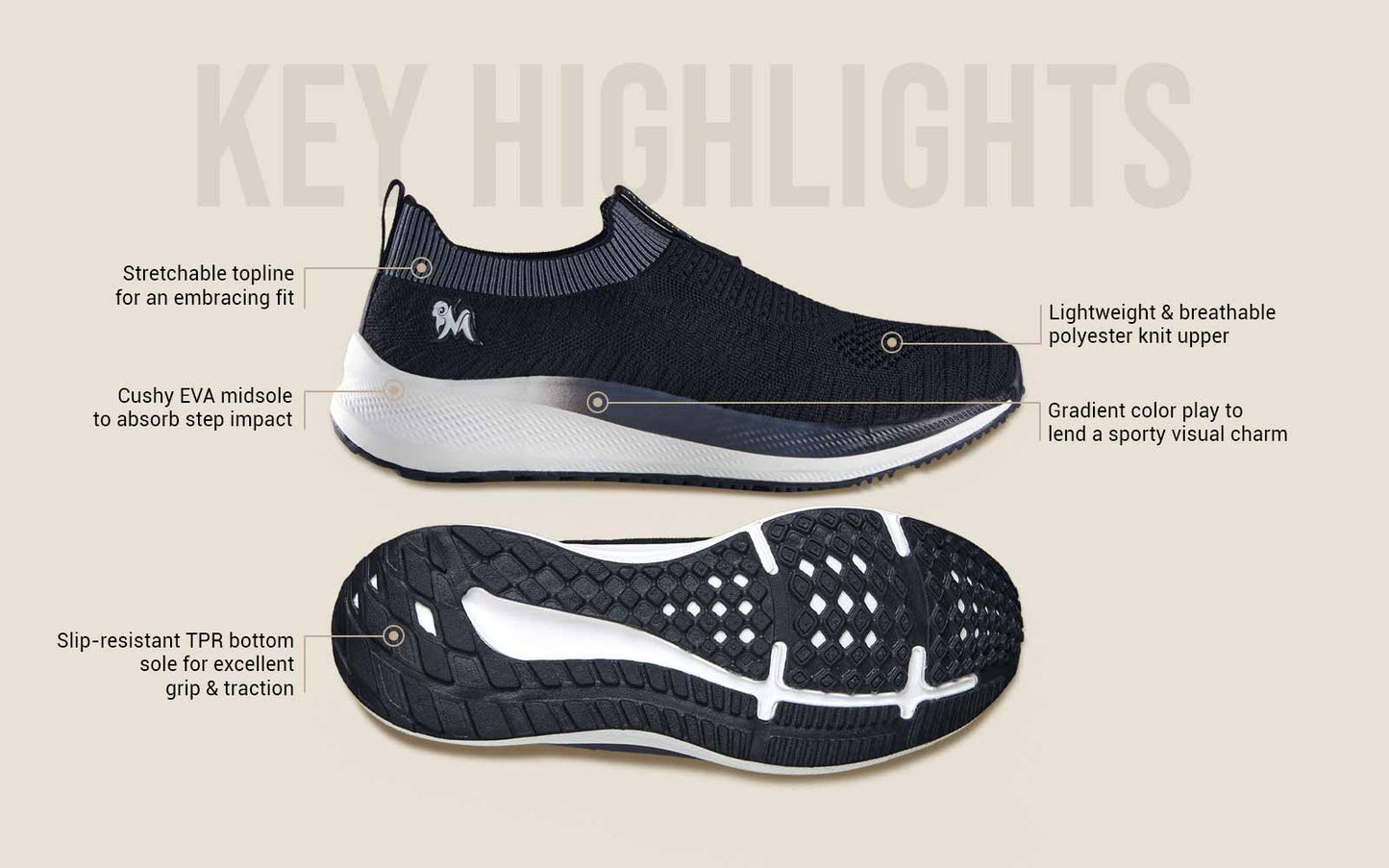Grip Fit Slip-Ons – Black | Sleek, Supportive Slip-On Shoes for Everyday Comfort by My Store