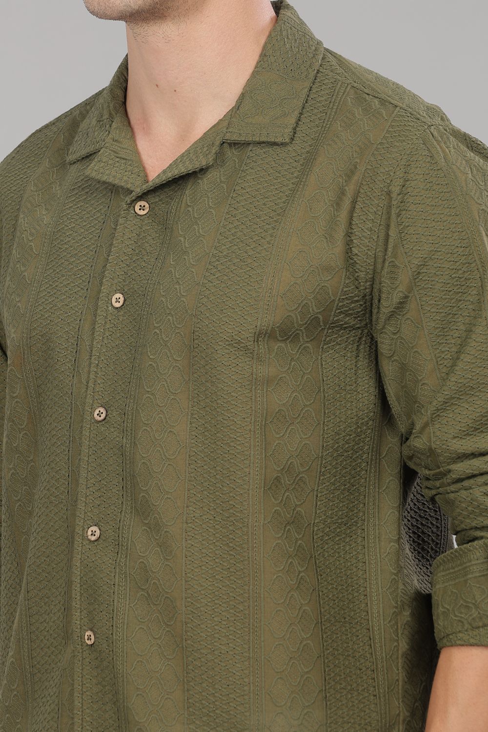 Olive Monnaaco Cuban Collar Shirt