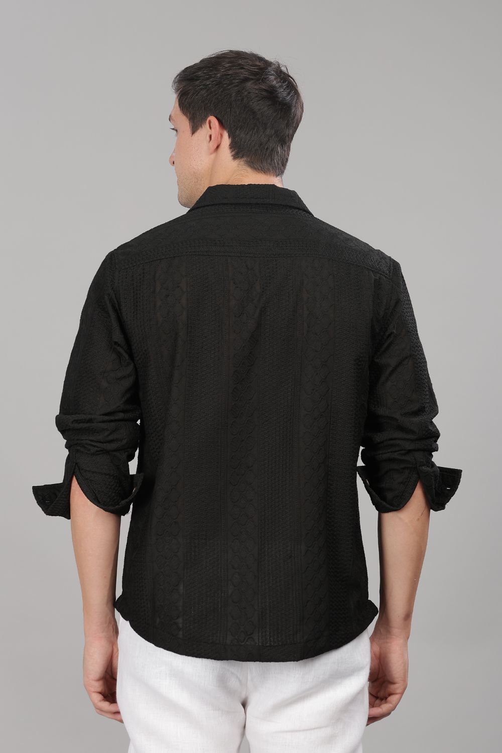 Black Monnaaco Cuban Collar Shirt
