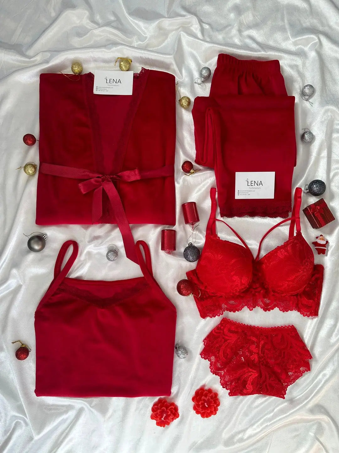 Women Pajamas 10 Pieces Sets Silk Satin Solid Pyjama Set Sexy Pajama with Pad Lace Night Suits Sleepwear Home Clothes My Store
