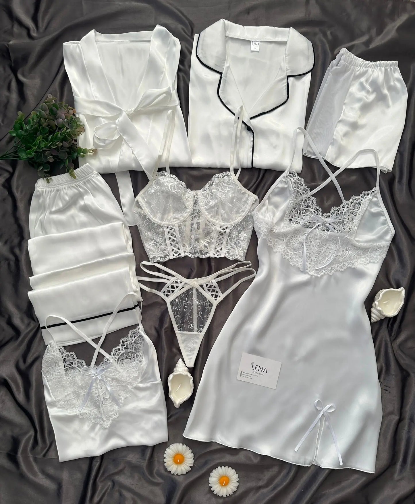 Women Pajamas Sets Silk Satin Solid Pyjama Set Sexy Pajama with Pad Lace Night Suits Sleepwear Home Clothes - My Store