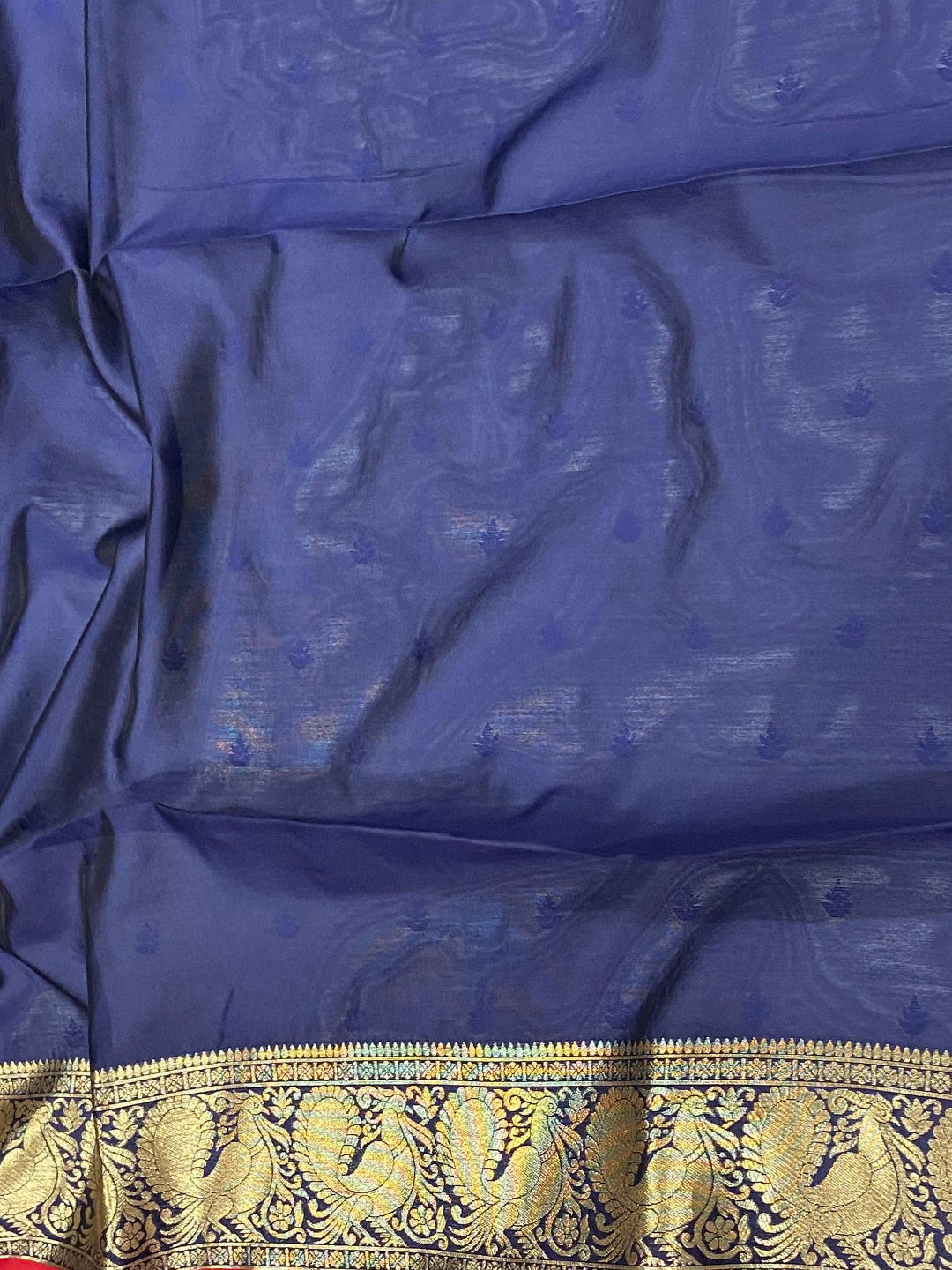 Red Banarasi Silk Saree With Pattu Zari Border by My Store