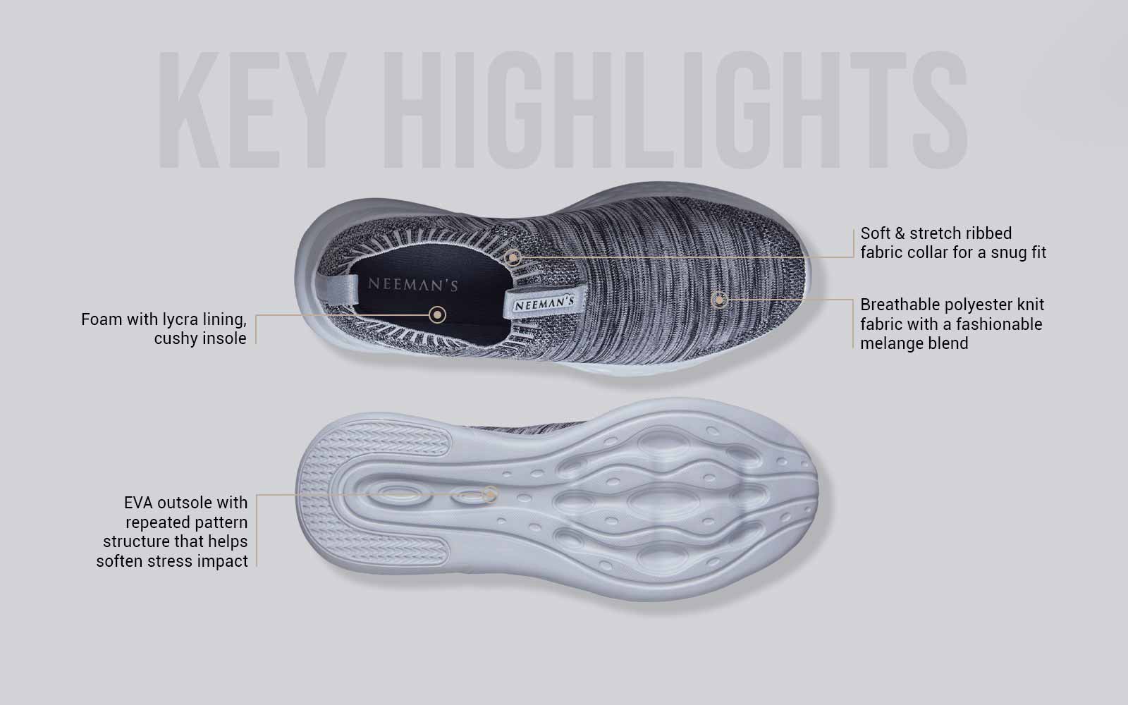 Melange Slip Ons : Grey by My Store