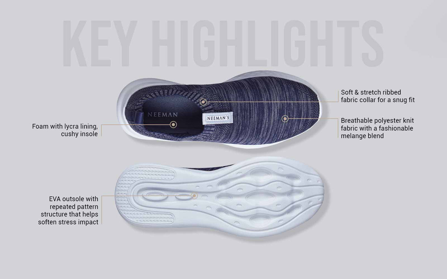 Melange Slip Ons : Navy by My Store