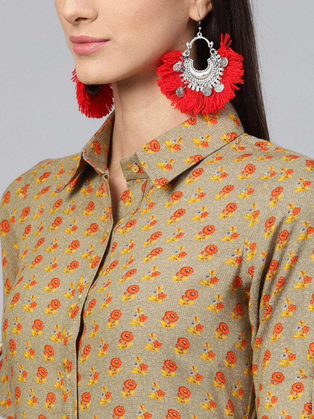 Multicoloured Printed Rayon Dress by My Store