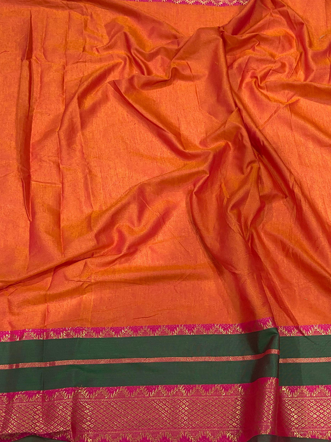 Gold Zari Green Accent Saree