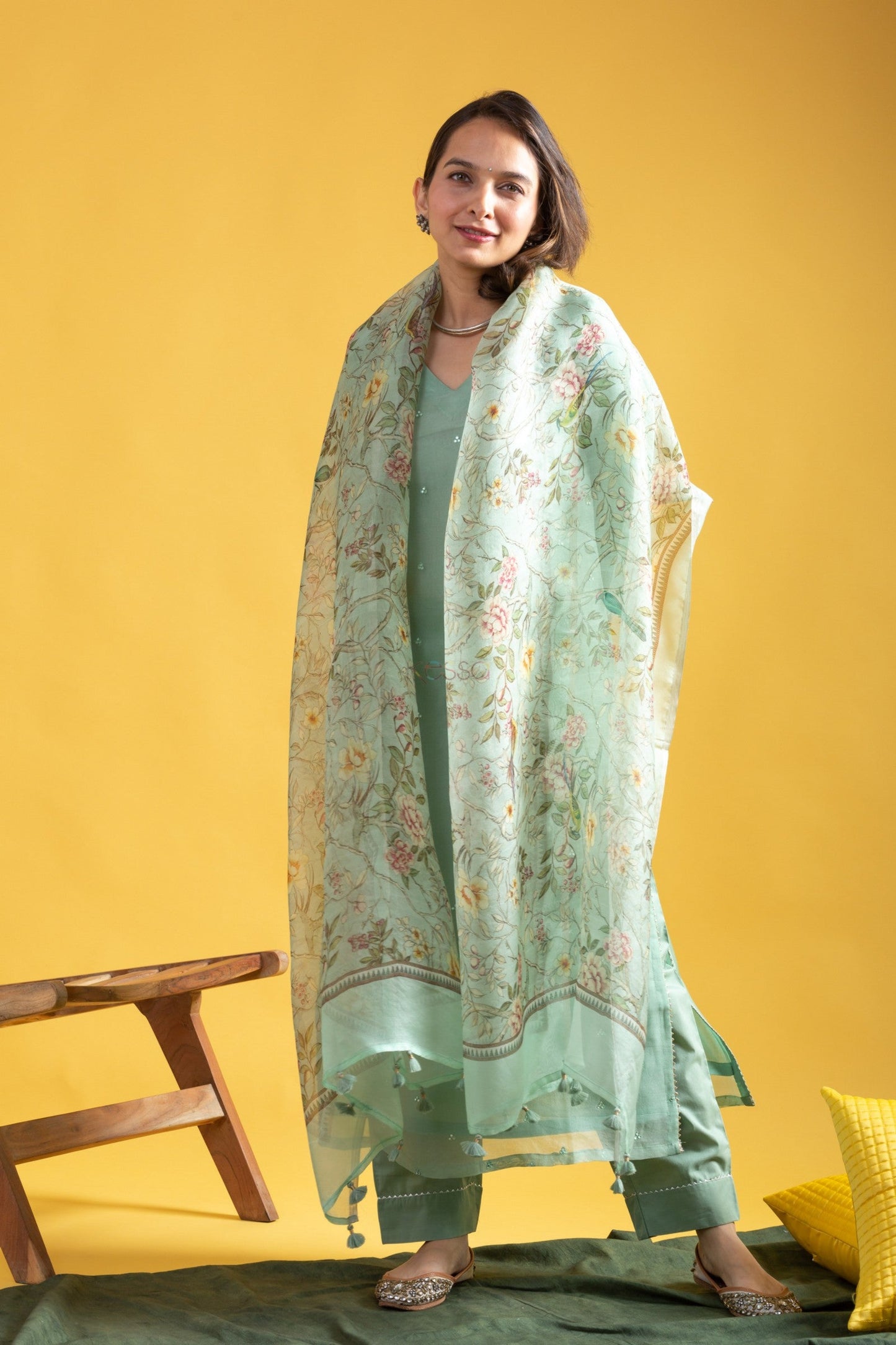 Grace Green Kurta Set For Women